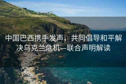 中國(guó)巴西攜手發(fā)聲，共同倡導(dǎo)和平解決烏克蘭危機(jī)—聯(lián)合聲明解讀